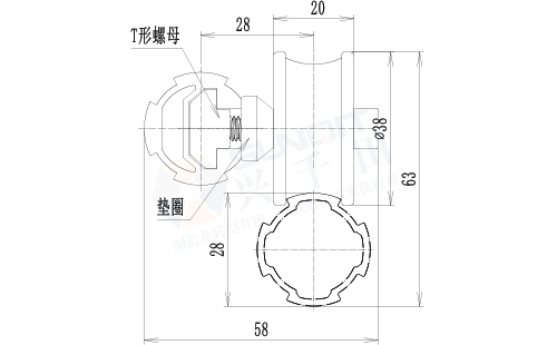 凹槽滚轮套件尺寸图